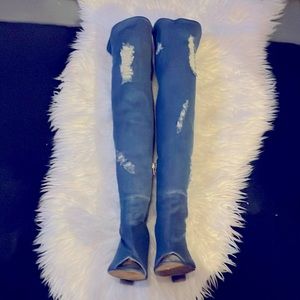 Steve Madden — size 8, stretch blue jean boot.